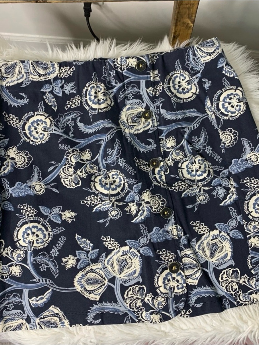 Spartina 449 Paisley Button-Front Skirt